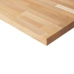 med bänkskiva i massiv bok